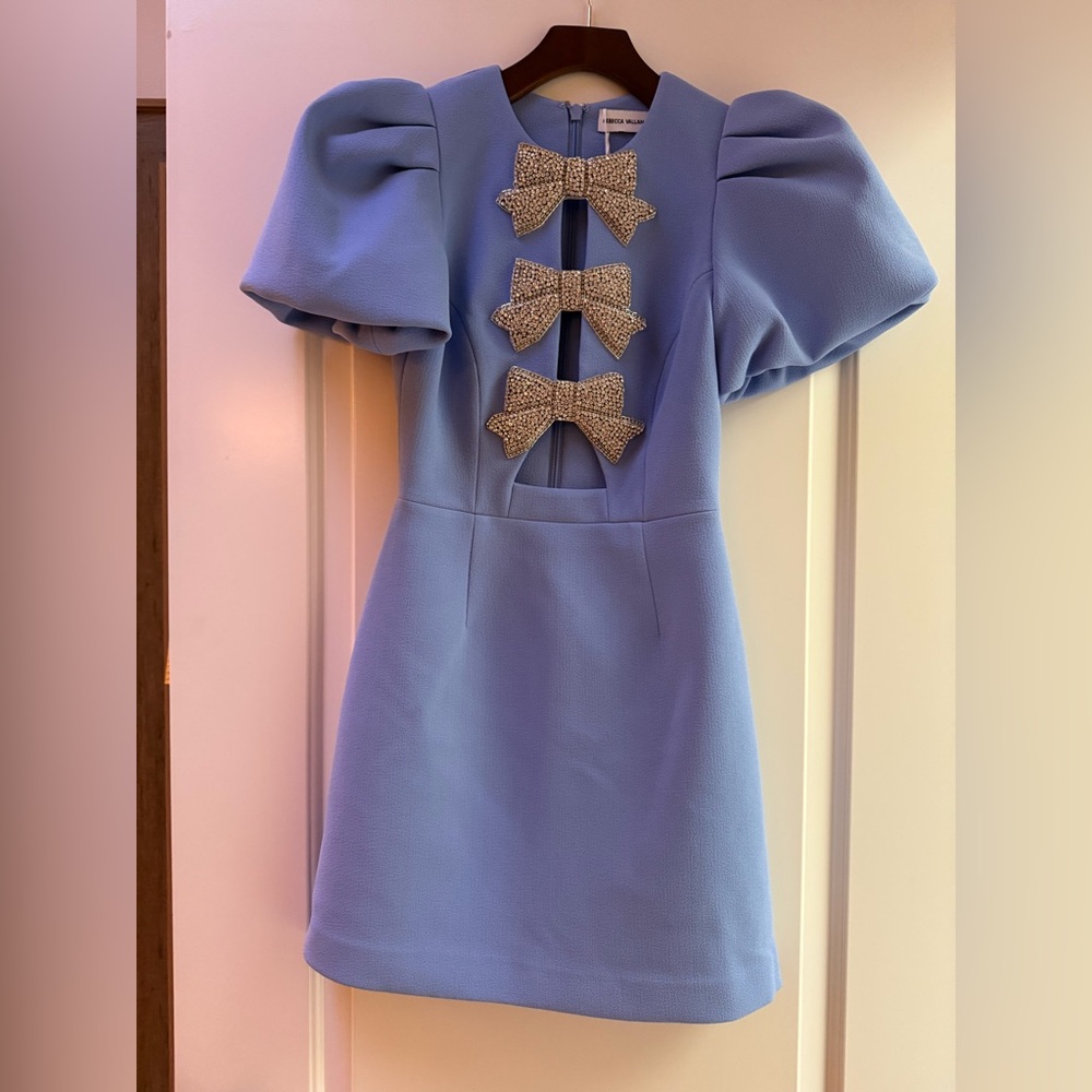Rebecca Vallance dress .. blue with rhinestone bows